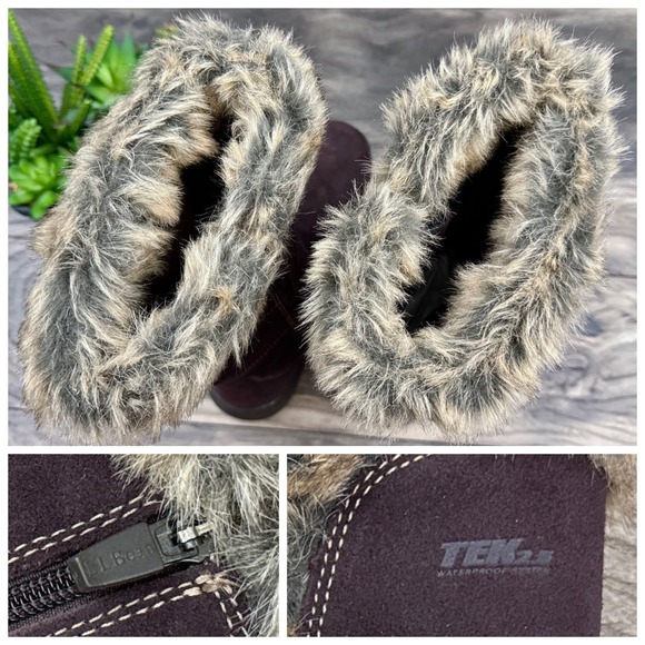 LL Bean Tek 2.5 Nordic Waterproof Insulated Tall Winter Boots Suede 8.5M - Picture 8 of 12